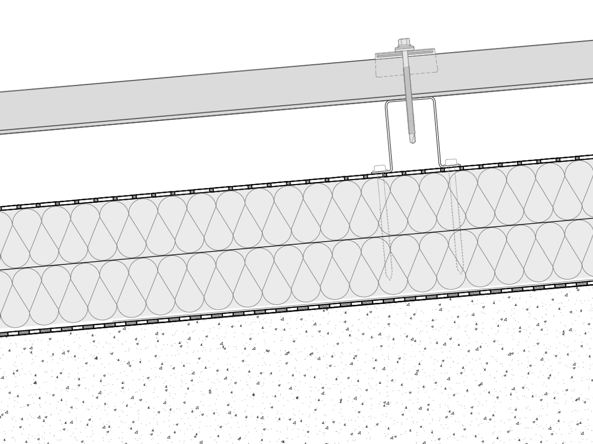 Stratigrafia di copertura su solaio in cemento disegno di sezione